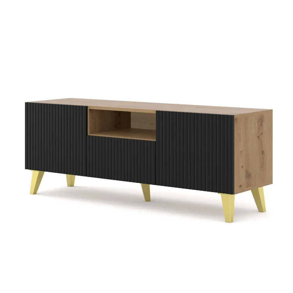 RTV-kast Ravenna PB 150 2D1S artisan eiken / zwart mat