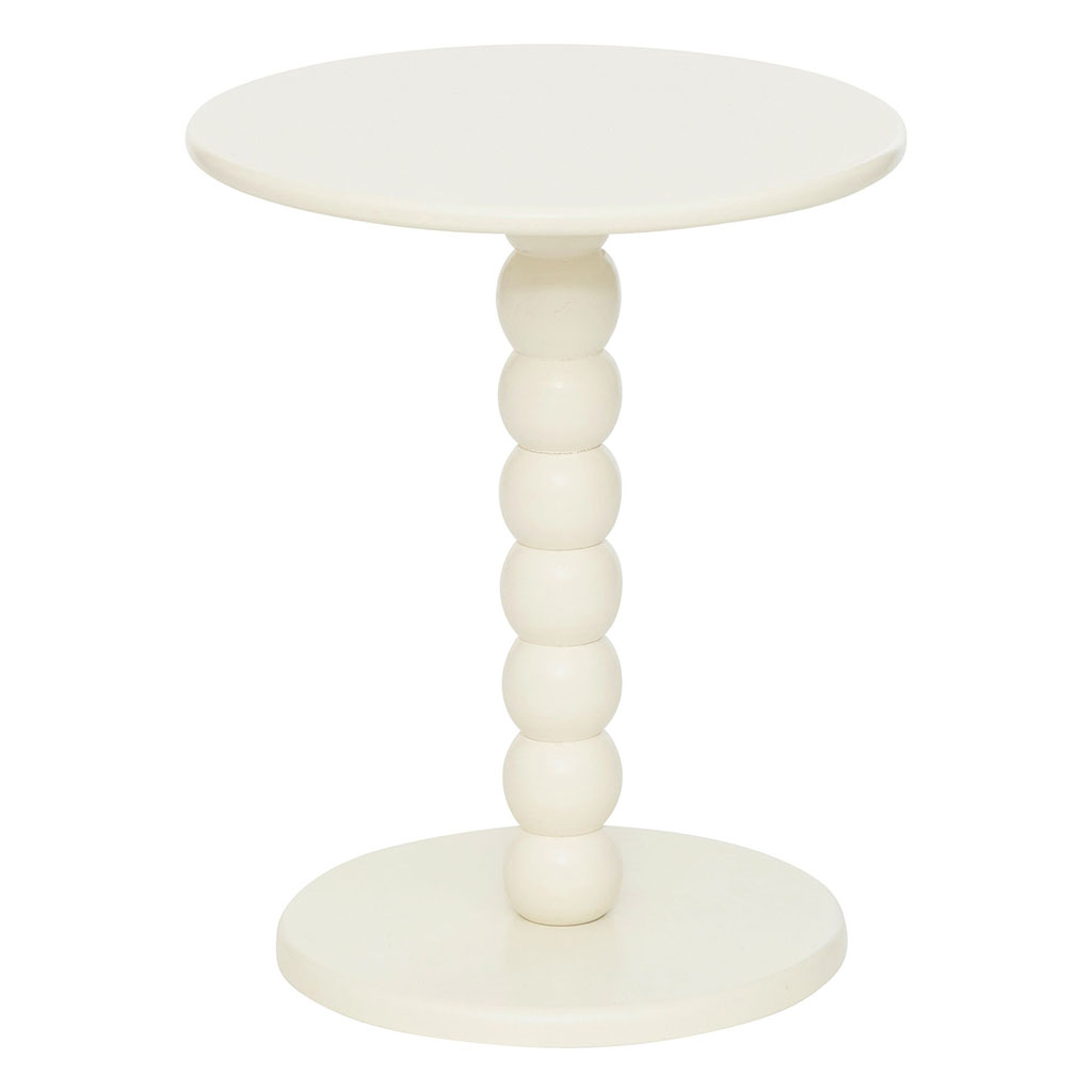 Table café CHAMLO blanc D38x46.5cm