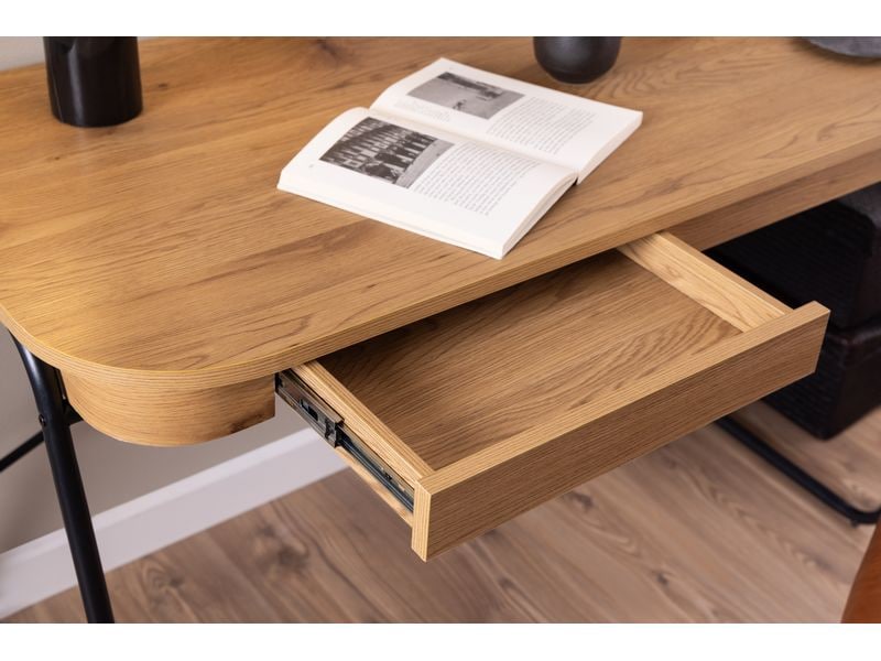 AC Design Tisch Blueton, Schwarz matt / Wildeiche matt Büroschreibtisch mit modernem Charme