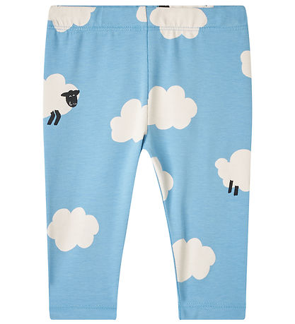 Stella McCartney Kids Leggings - Hellblau/Weiß m. Wolken/Schaf