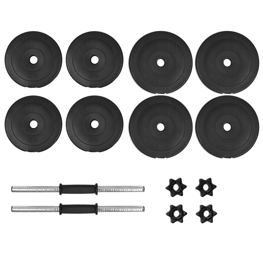 Conjunto de halteres Vidaxl de 14 peças, 20 kg