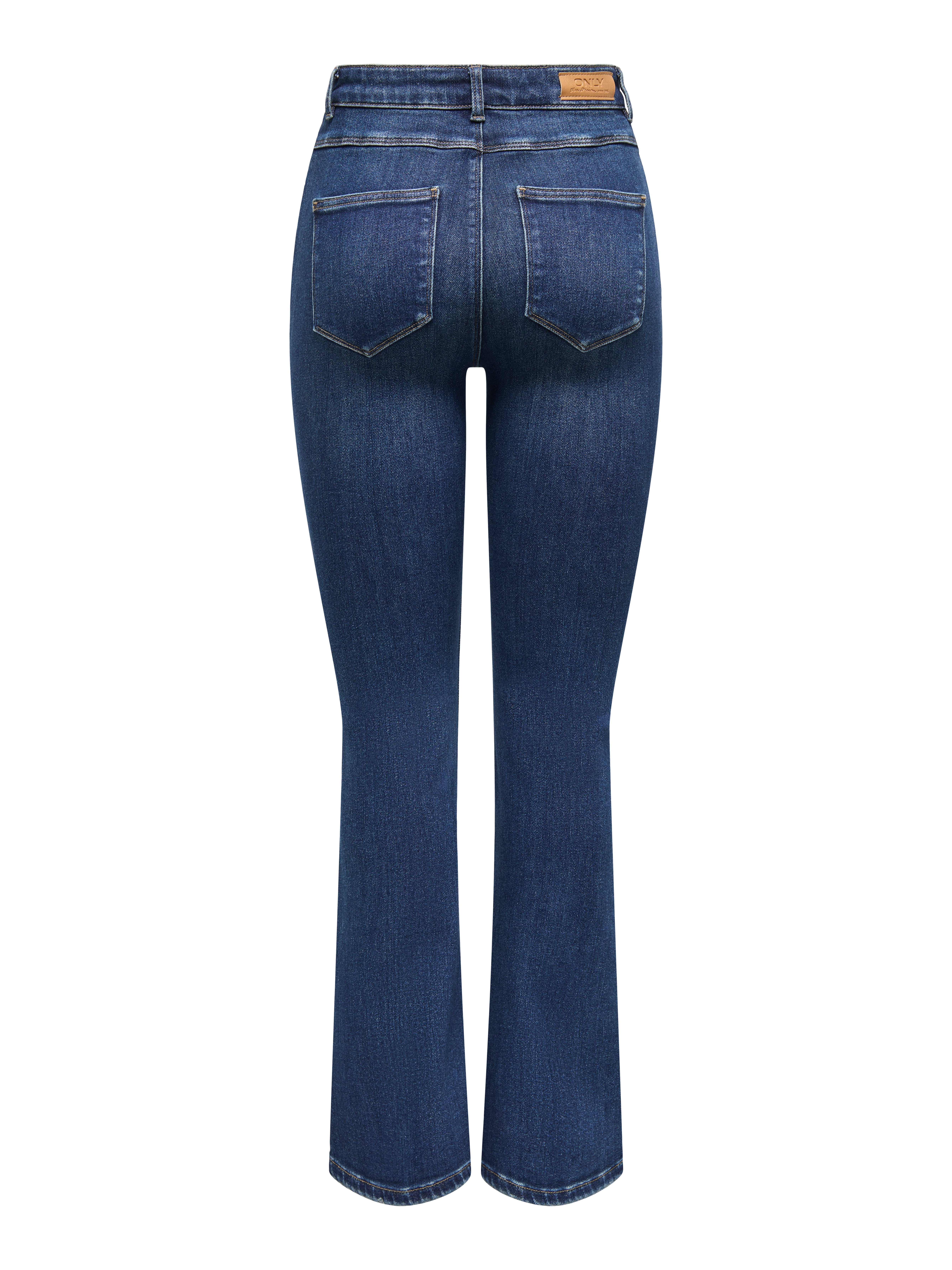 ONLMILA Hohe Taille Ausgestellt Jeans Dark Blue Denim