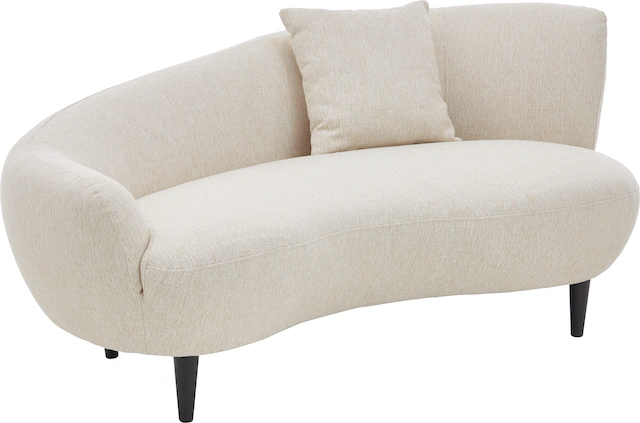 ATLANTIC home collection Chaiselongue »Olivia« Nierenform-Sofa mit Zierkissen im Originalbezug