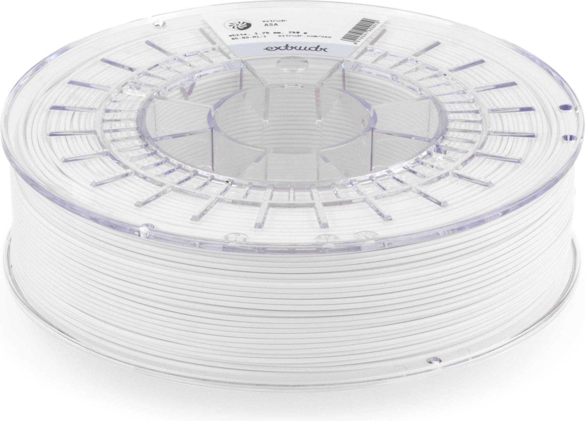 Extrudr  DuraPro ASA Weiß, 1,75 mm / 750 g    UV- und witterungsbeständiges Filament in Weiß