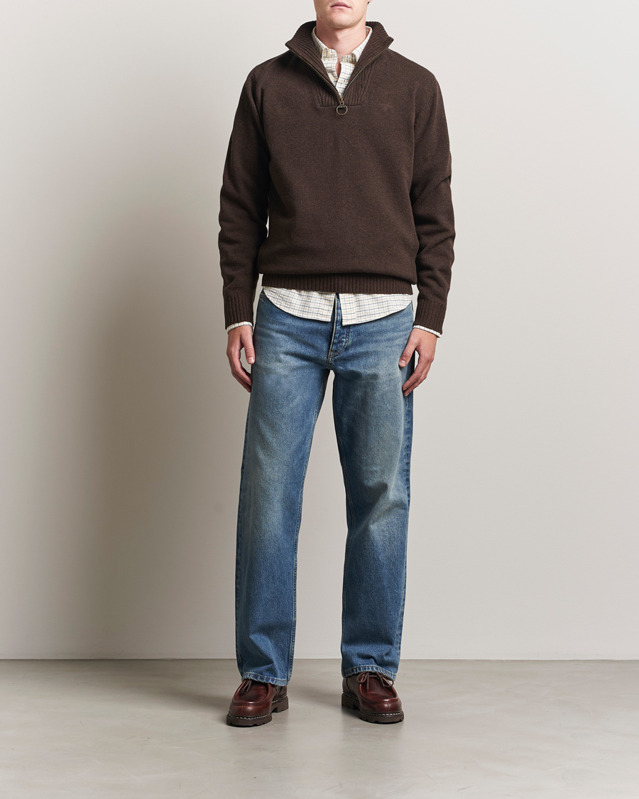 Barbour Lifestyle Essential Lambswool Half Zip Dark Oak
