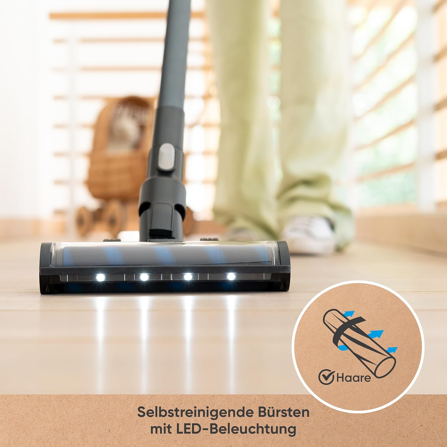 hoogo Akku-Staubsauger S5+ 3in1 | 550W | 30.000 Pa | beutellos kabellos | Laufzeit bis zu 75 Min. | Handstaubsauger | Tierhaare | mit Beuteloption | LED Beleuchtung | Qualität aus Deutschland