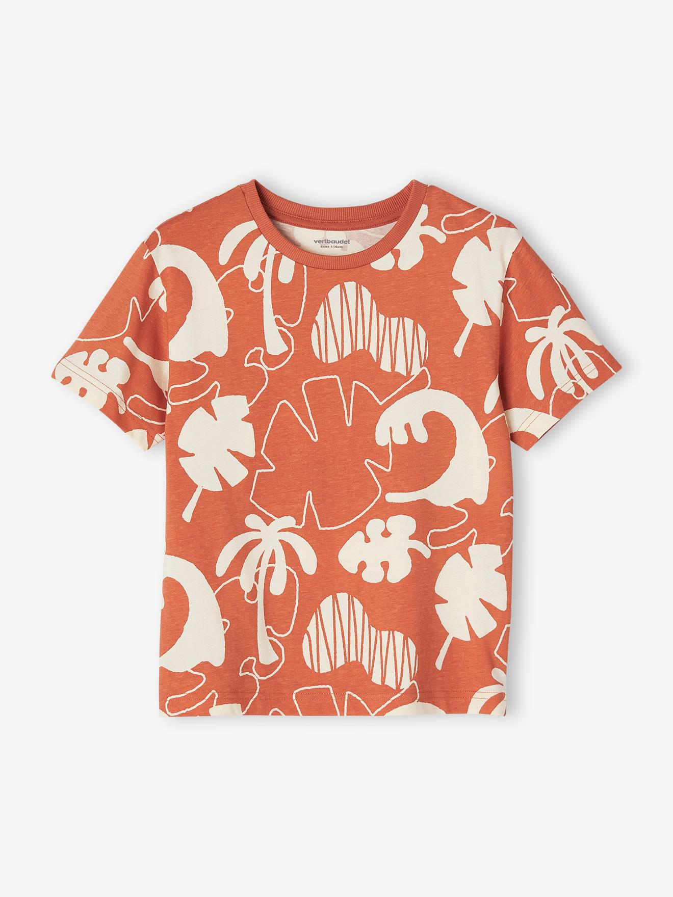 Camiseta infantil masculina com estampas exóticas gigantes, azul ardósia