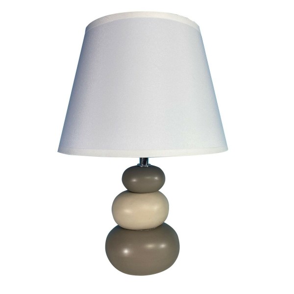 Lampe de bureau beige céramique textile (22,5 x 32 x 8,5 cm)