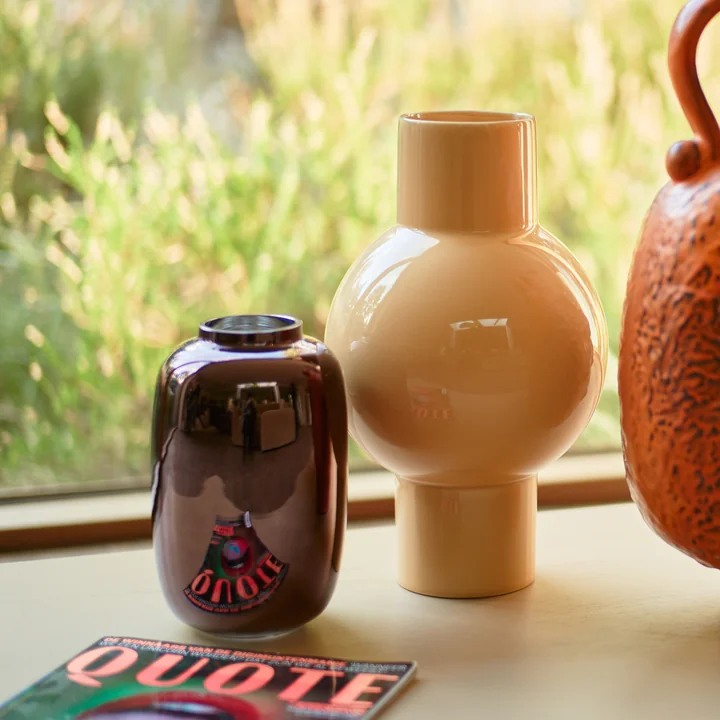 HKliving - Keramik Vase, L, espresso