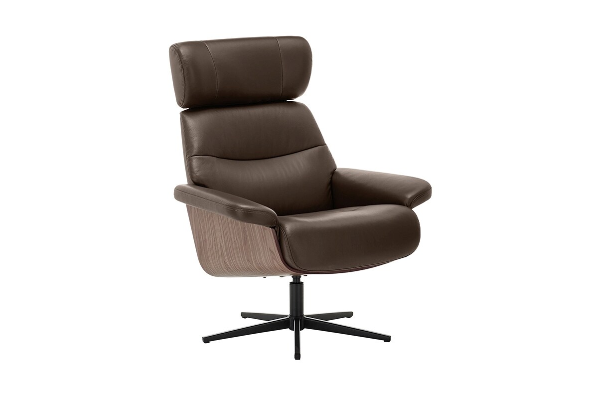 iNNoSeat by MCA + MANILA Relaxer mit Hocker manuell - versch. Farben - Braun/Schwarz