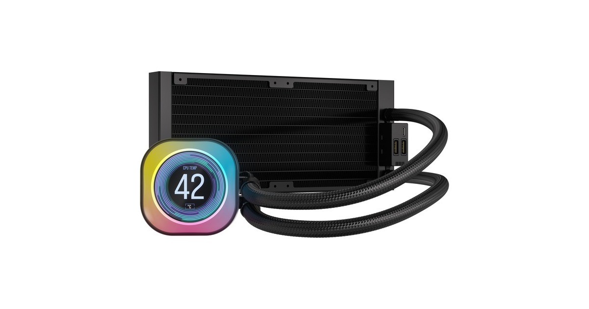 CorsairiCUE LINK H100i LCD Liquid CPU Cooler waterkoeling  (Zwart)