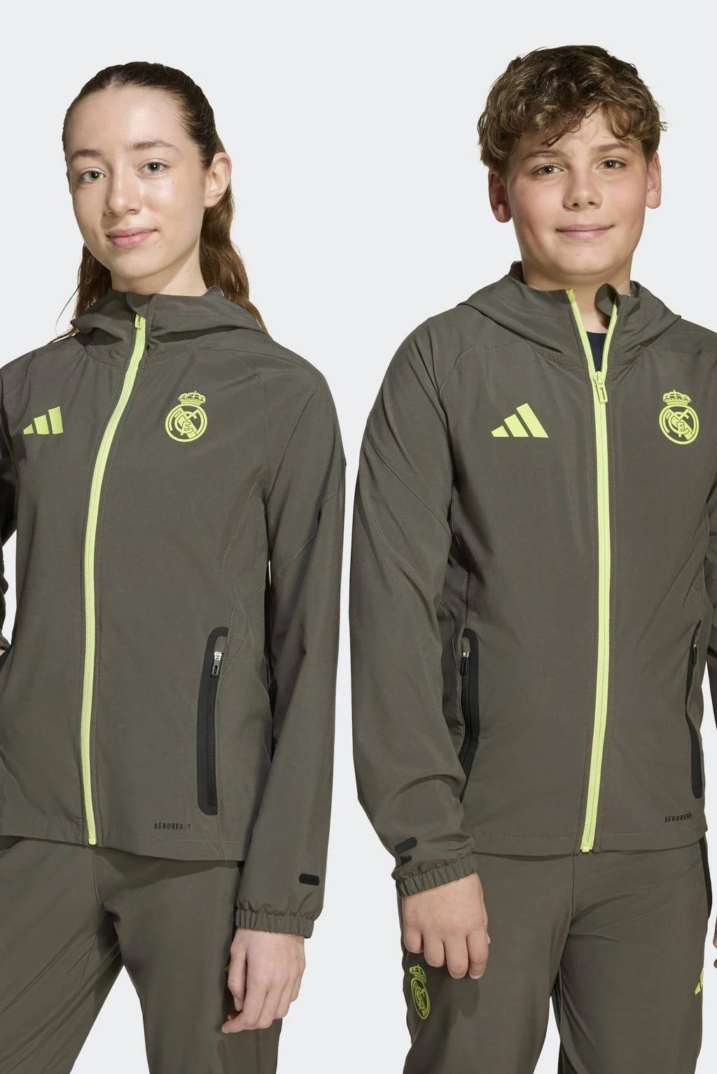 adidas Performance junior Real Madrid voetbalvest olijfgroen/geel