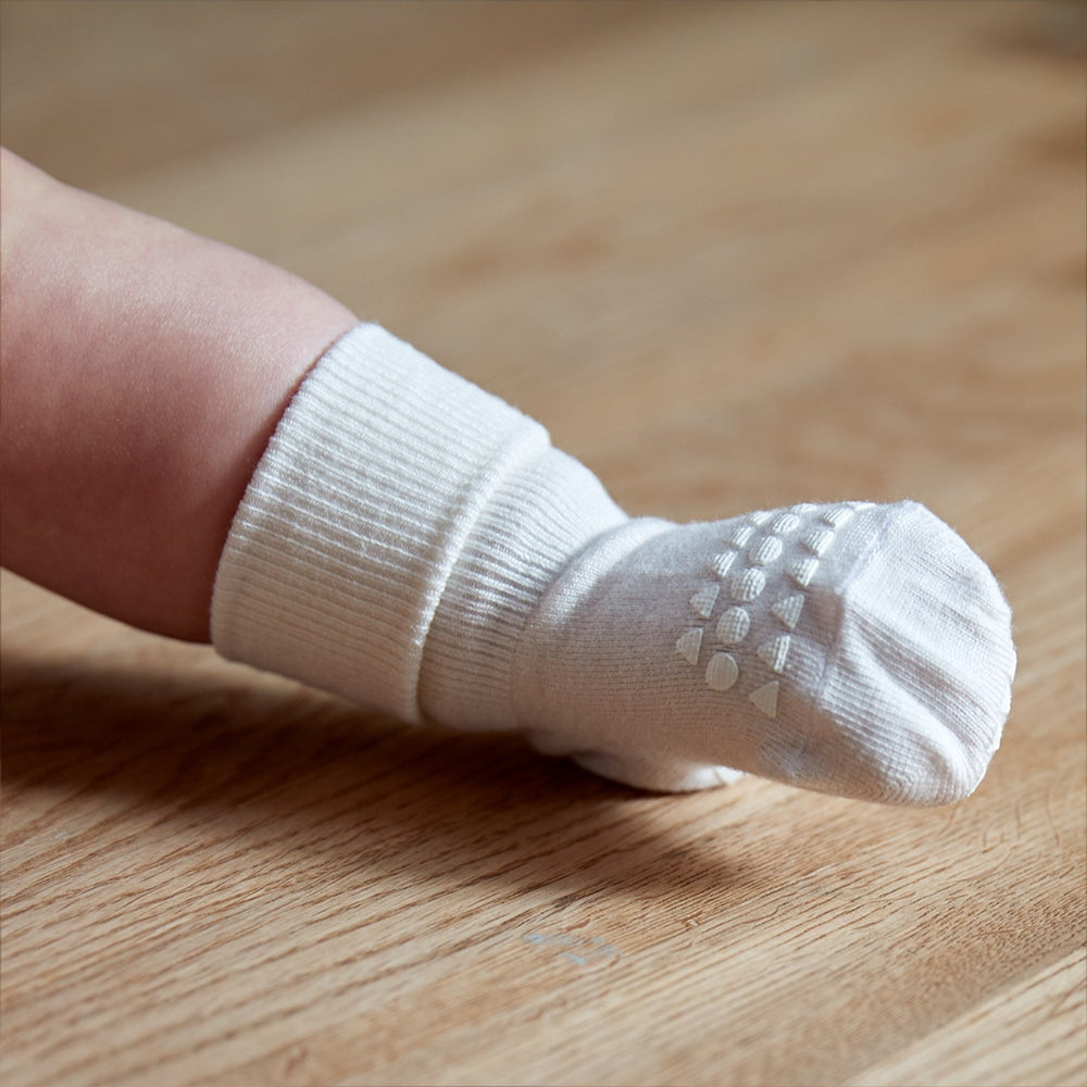 Køb Gobabygo Off White Non-Slip Strømper Bambus