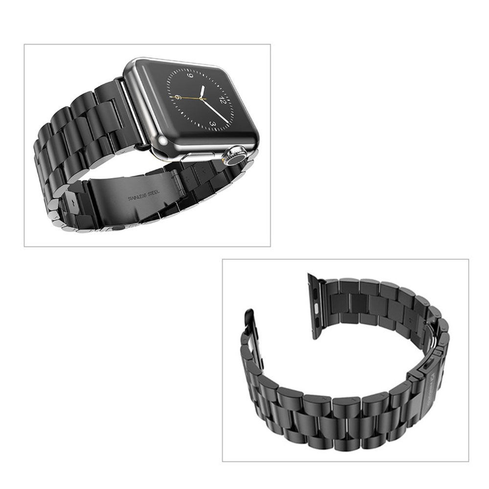 Apple Watch (42/41/40/38 mm) Klassisches Edelstahl Armband - Schwarz