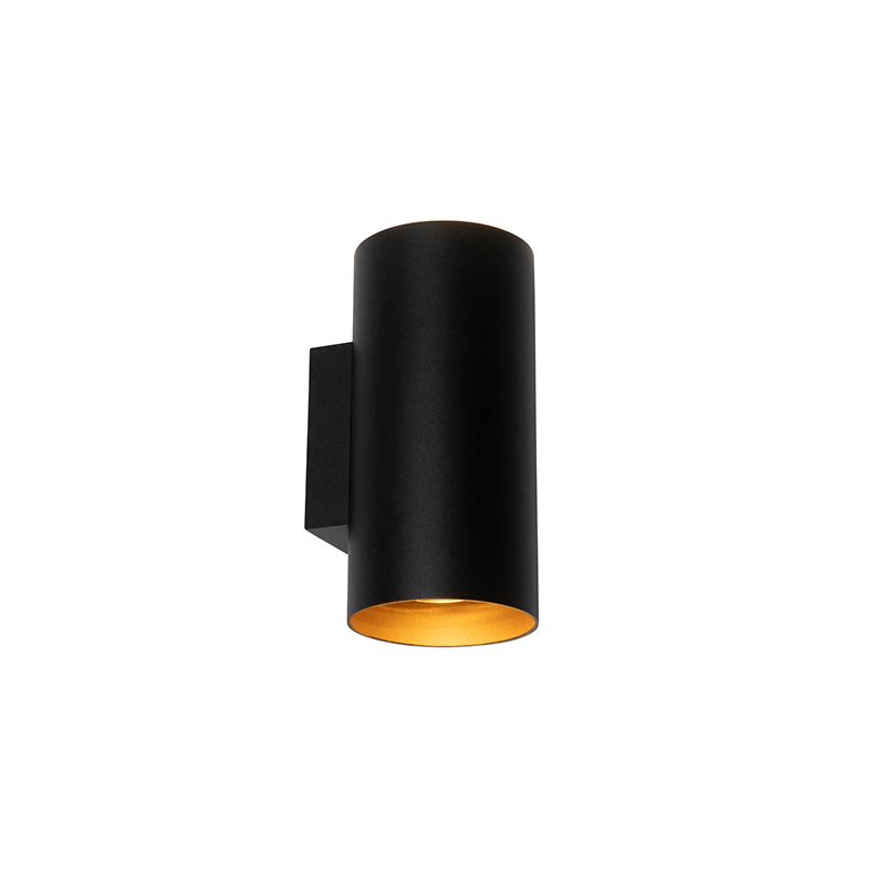 Smart wandlamp zwart met goud 2-lichts incl. Wifi GU10  - Sab
