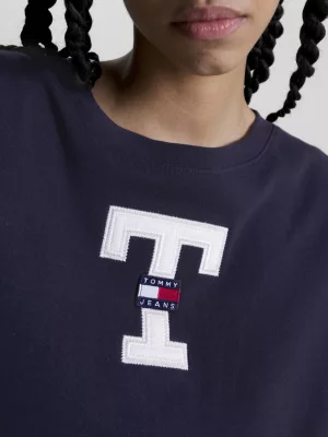 Camiseta Letterman Cropped Oversized