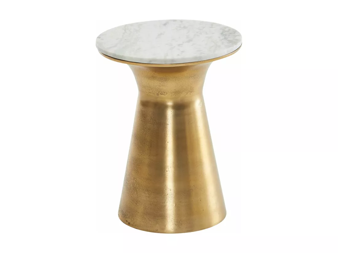 Table d'appoint Marbre Véritable Ronde 35x35x45 cm Petite Table de Salon