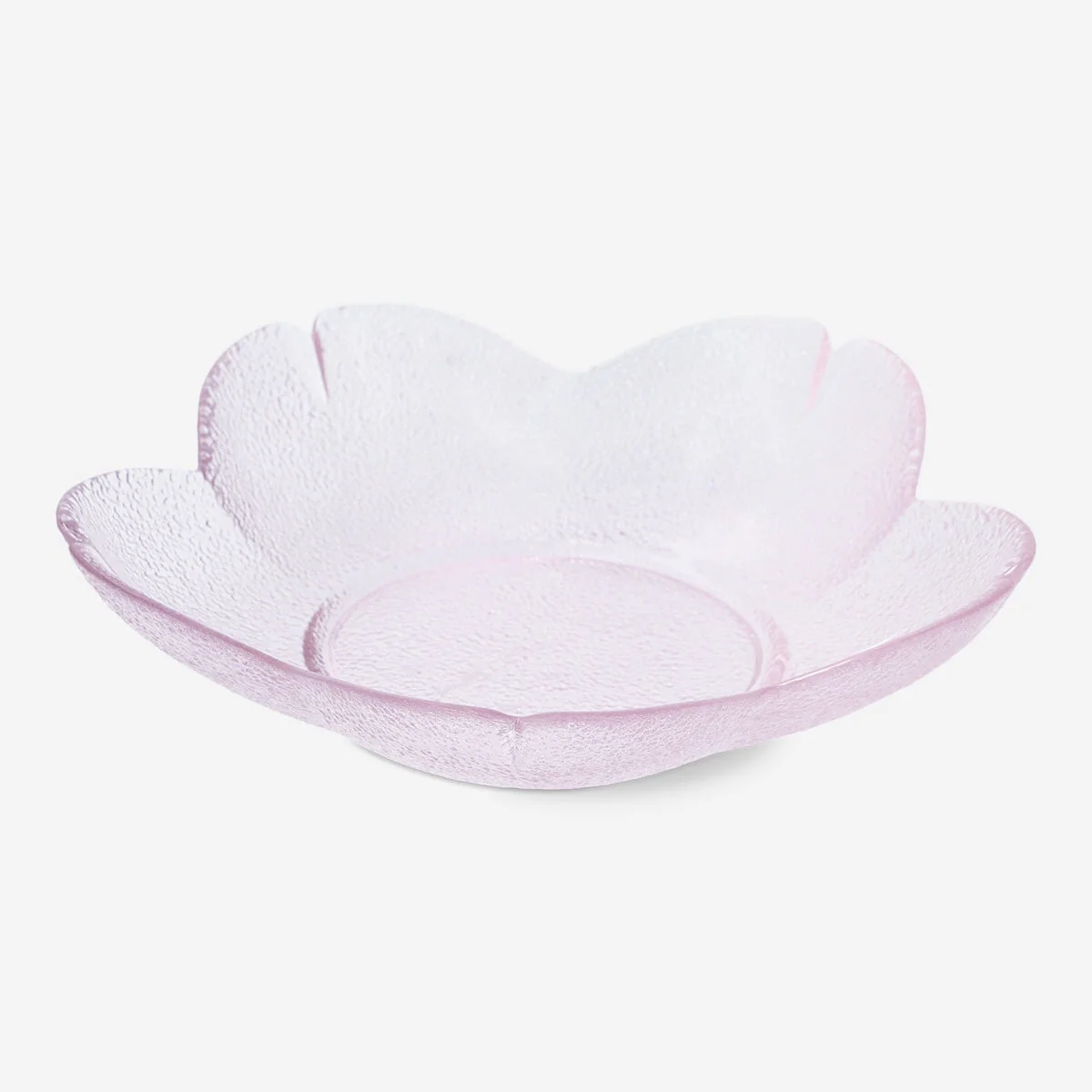 Pink blomstertallerken - 17 cm