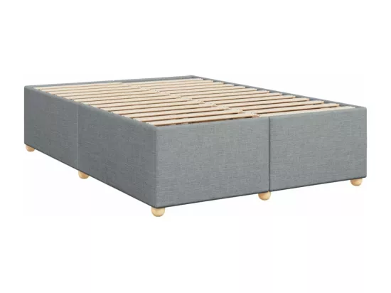 Sommier à lattes de lit avec matelas Gris clair 140x190cm Tissu