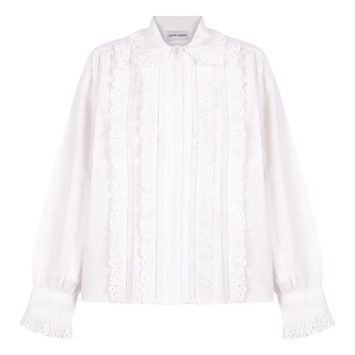 Antik Batik Blouse Big Diane Popeline de Coton | Crème