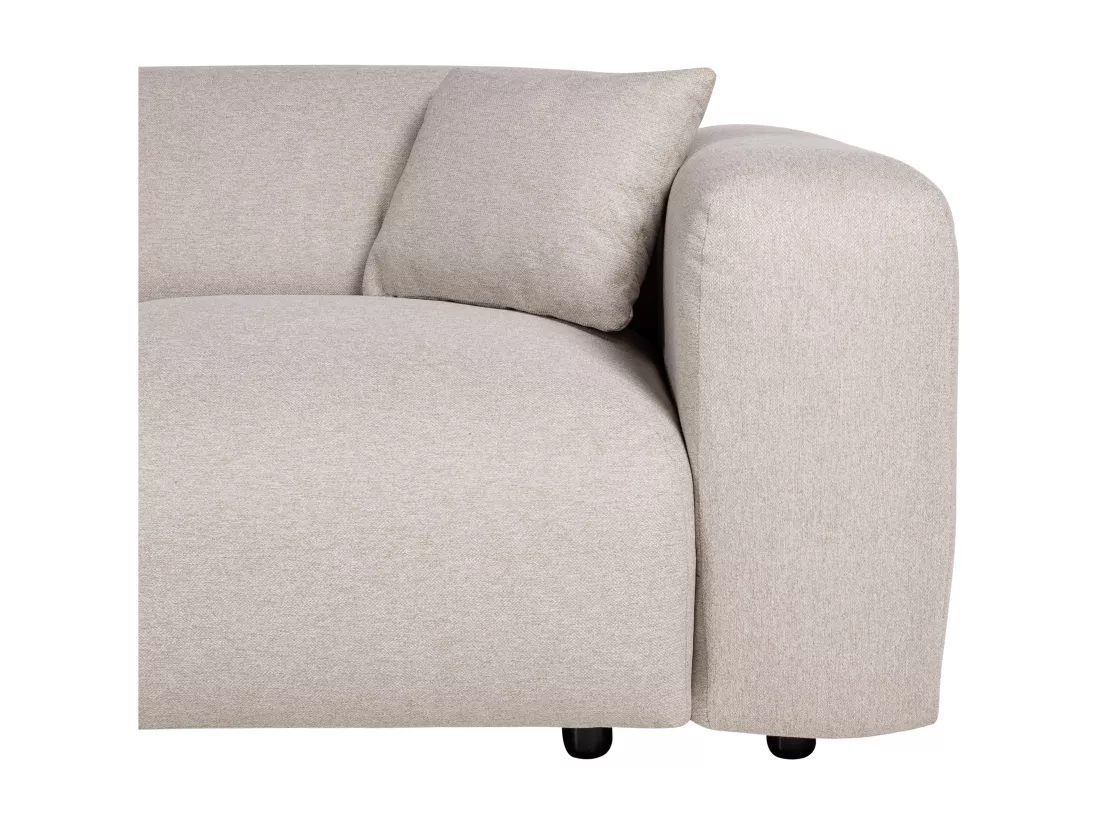 Grand canapé d'angle gauche en tissu chiné beige POGNI de Maison Céphy