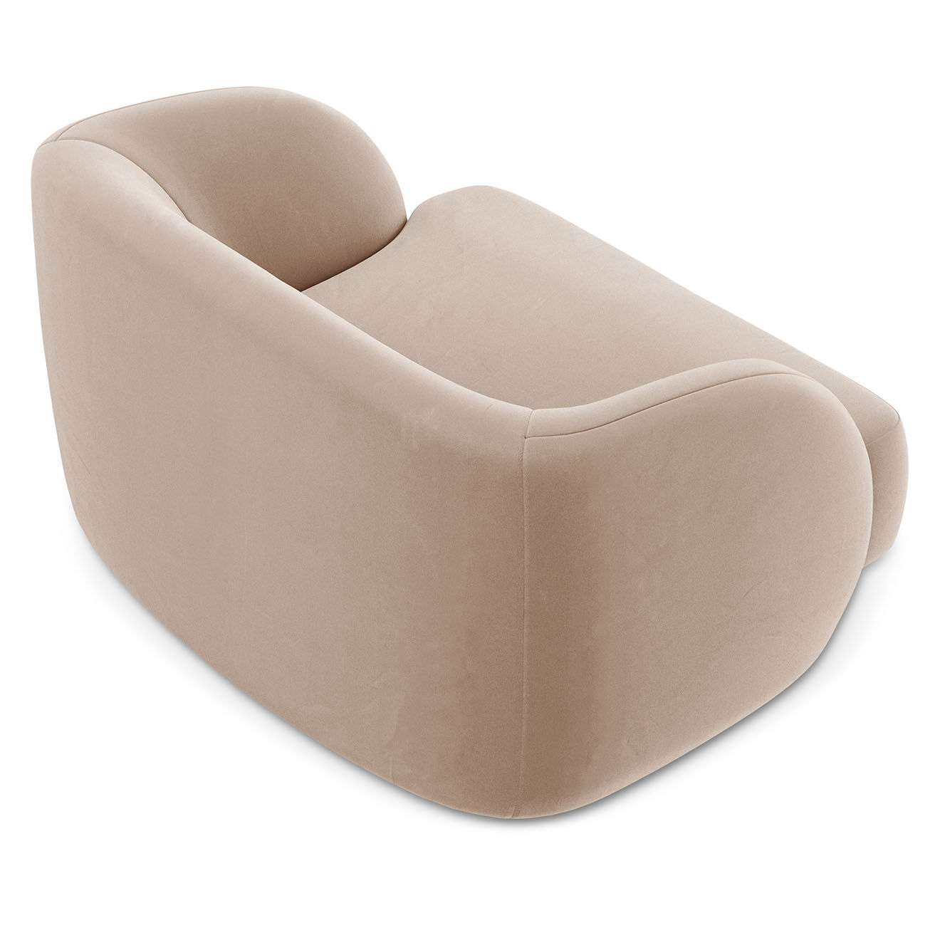 Micadoni Limited Edition Fauteuil en Velours Miley cappuccino - 109x85x74 cm