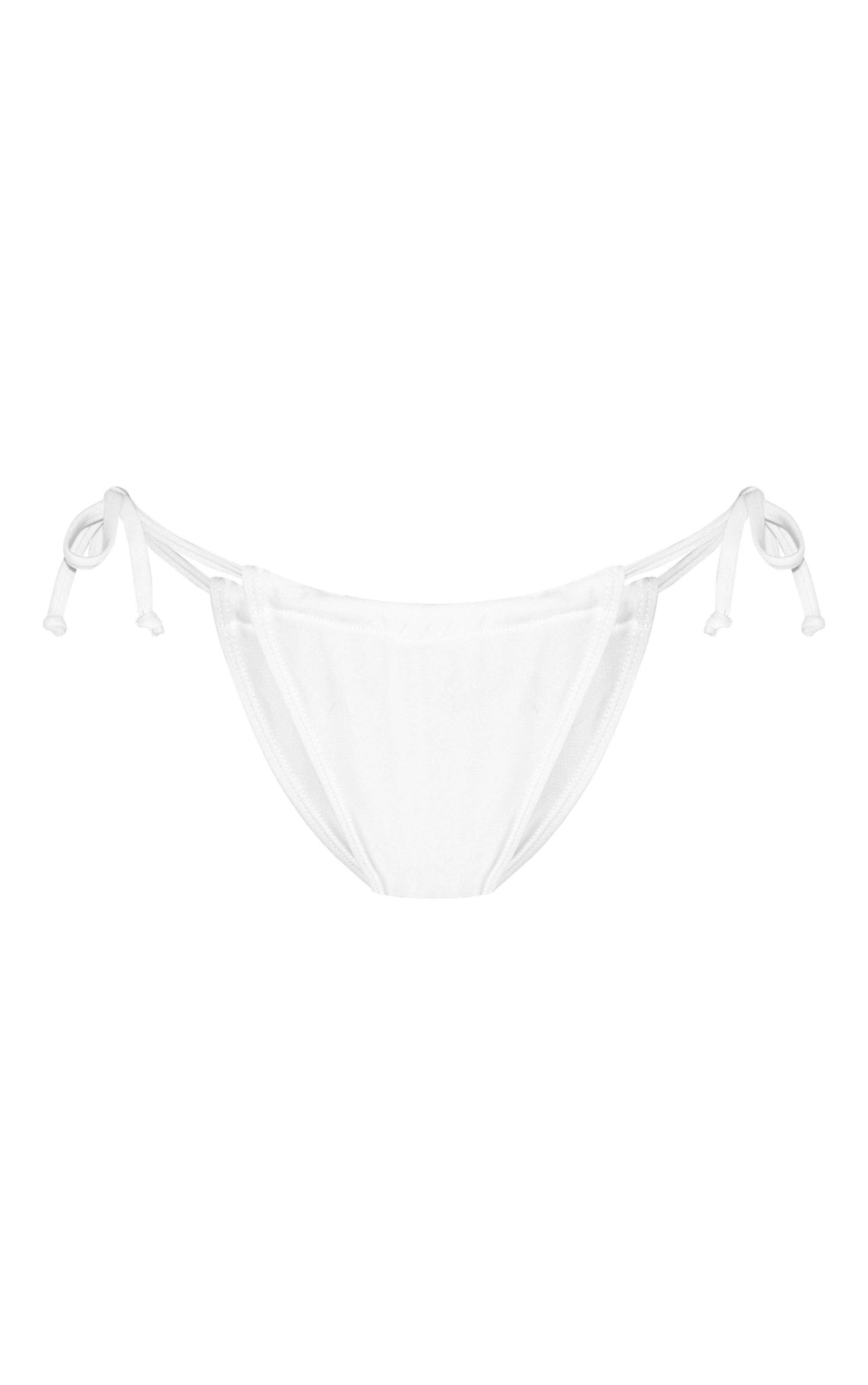 Blanc Bas De Bikini Mini À Côtés Noués Et Froncés Mix & Match