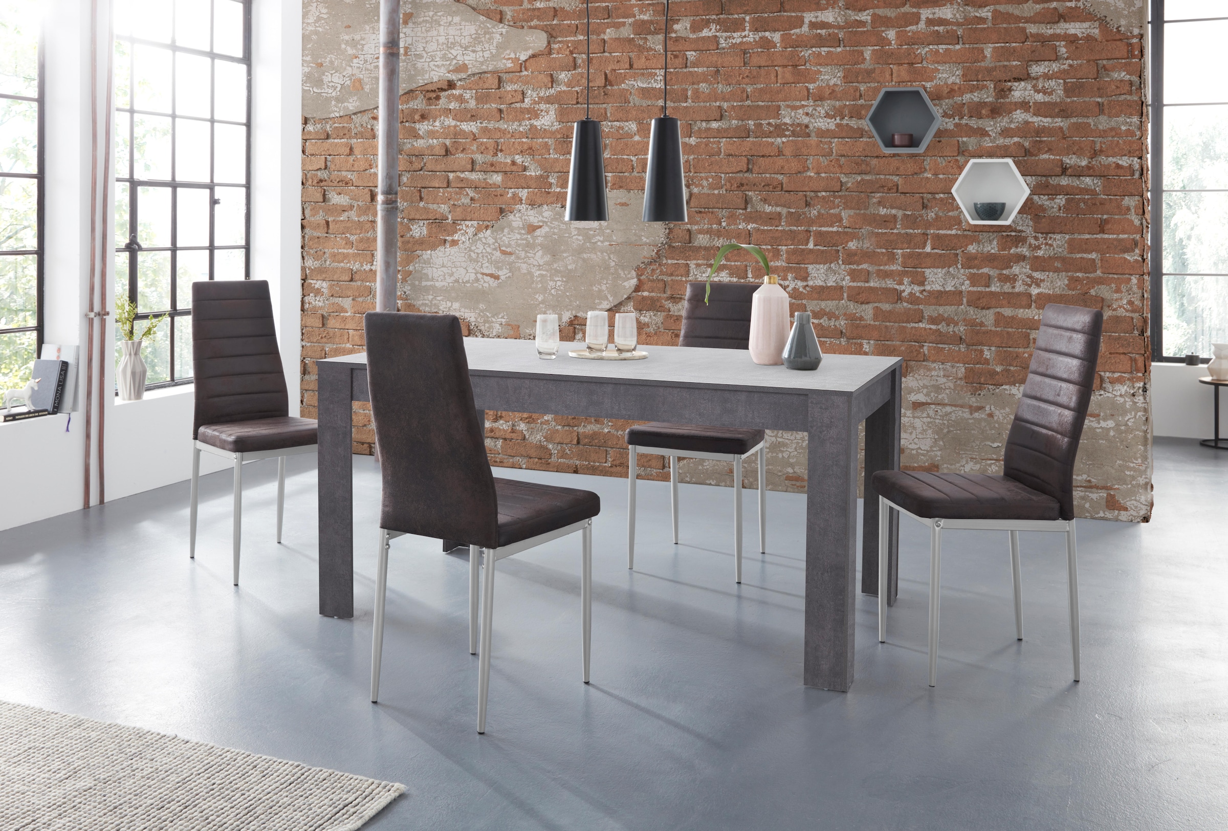 INOSIGN Essgruppe »Lynn160/Kate« 5 Stk. tlg. Tisch mit 4 Stühlen