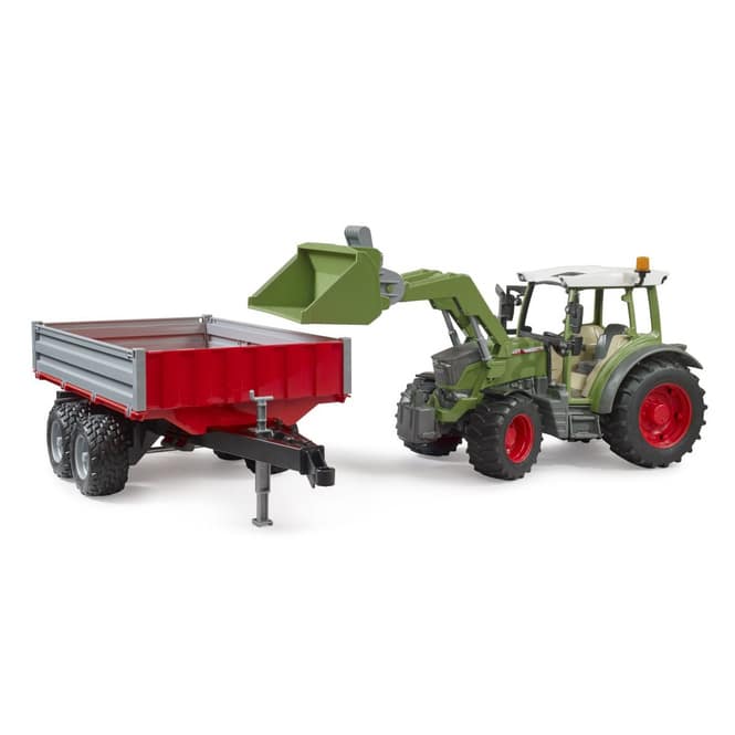 BRUDER 02182 - Fendt Vario 211 - Traktor mit Frontlader und Bordwandanhänger