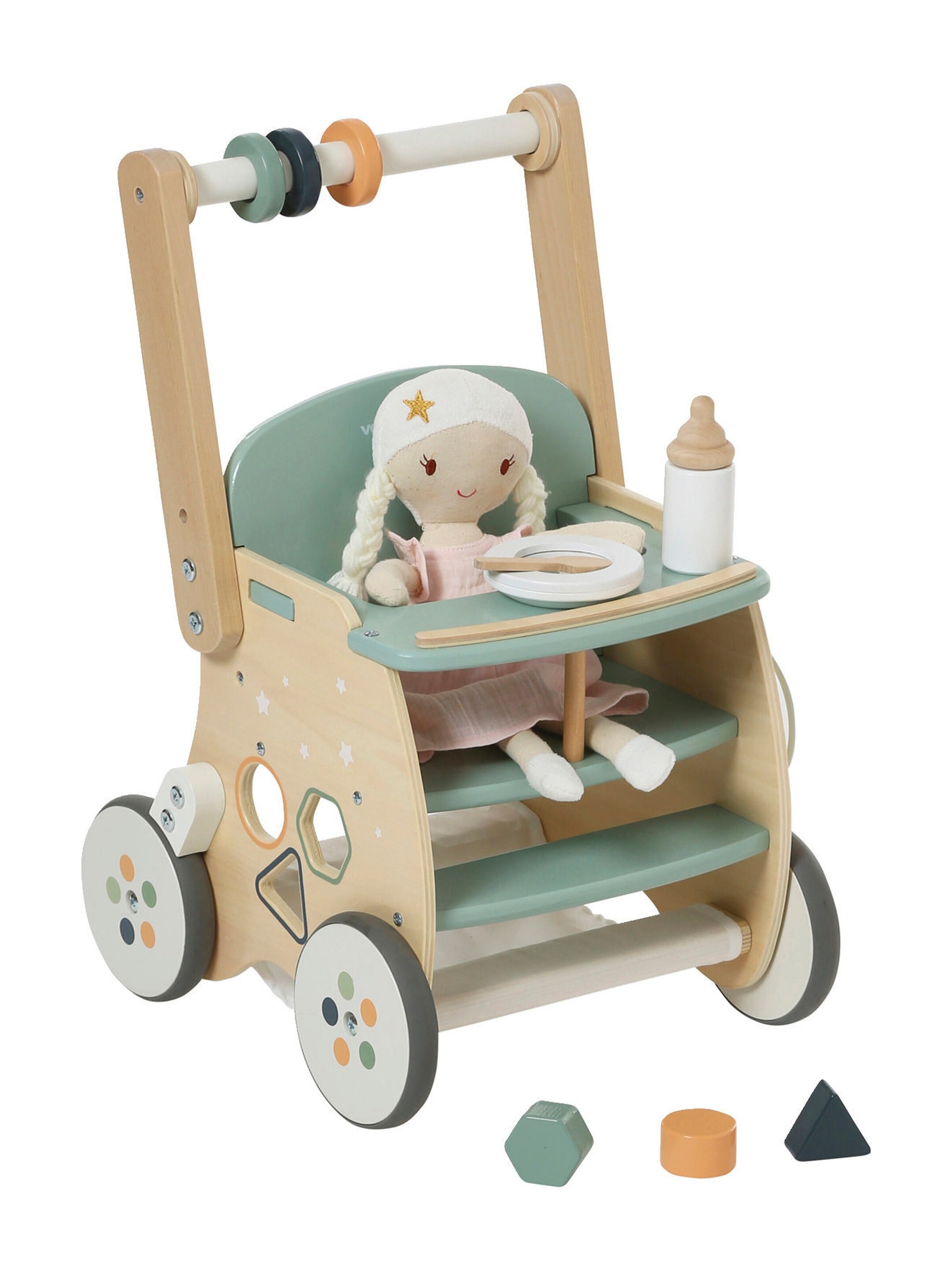 Vertbaudet Lauflernwagen mit Puppensitz, Holz FSC® grün