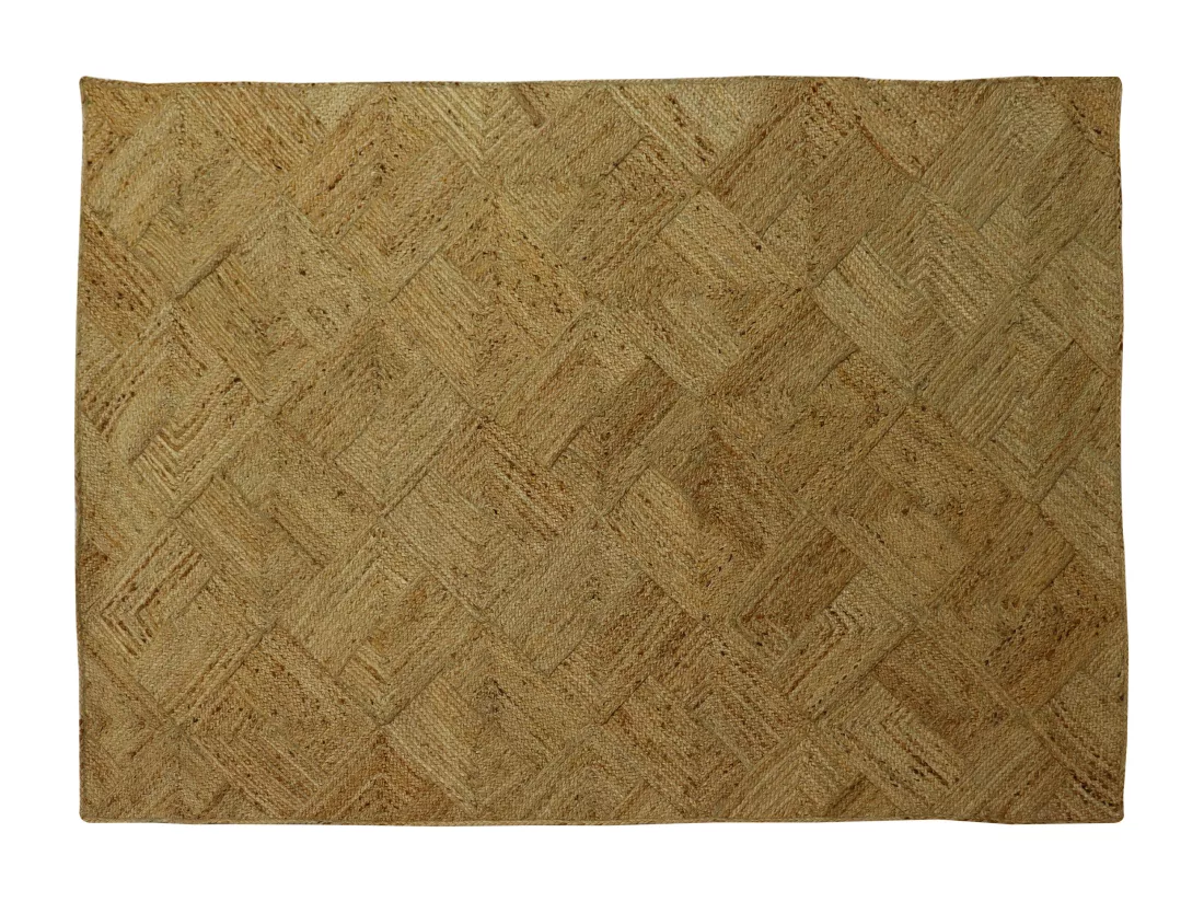 Tapis rectangle 100% jute tressé - 200 x 290 cm - Naturel - DAYA