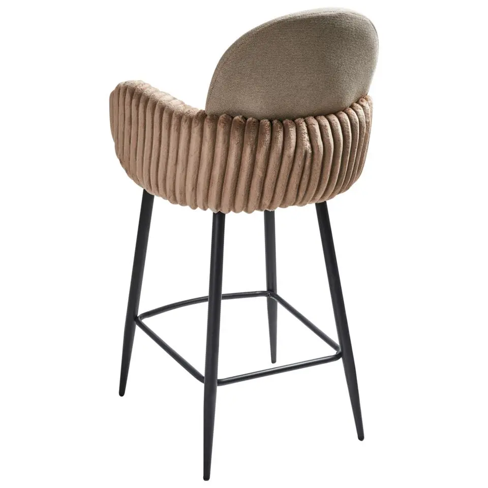 AMITY - Barkruk set van 2 - Taupe - Polyester