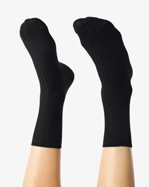 chaussettes avec paillettes en coton noir