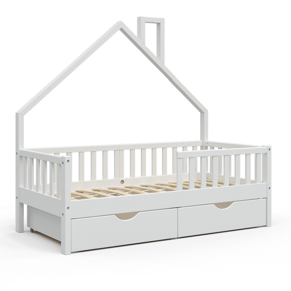 VitaliSpa Hausbett Kinderbett Spielbett Noemi 80x160cm Schubladen Rausfallschutz