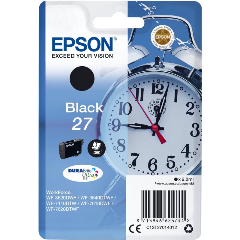 Epson Alarm clock Singlepack Black 27 DURABrite Ultra Ink
