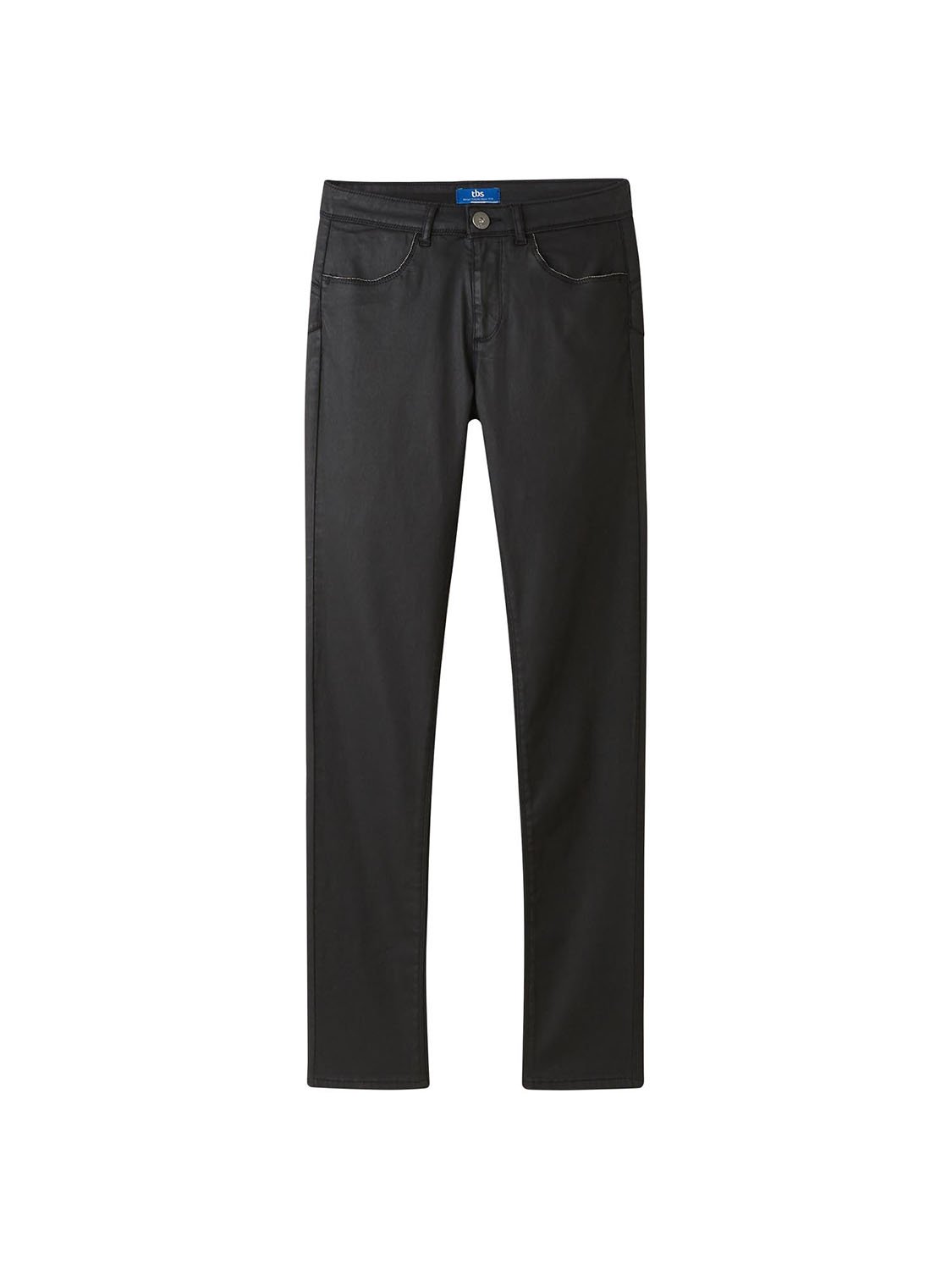 Pantalon Femme Enduit En Lyocell Noir