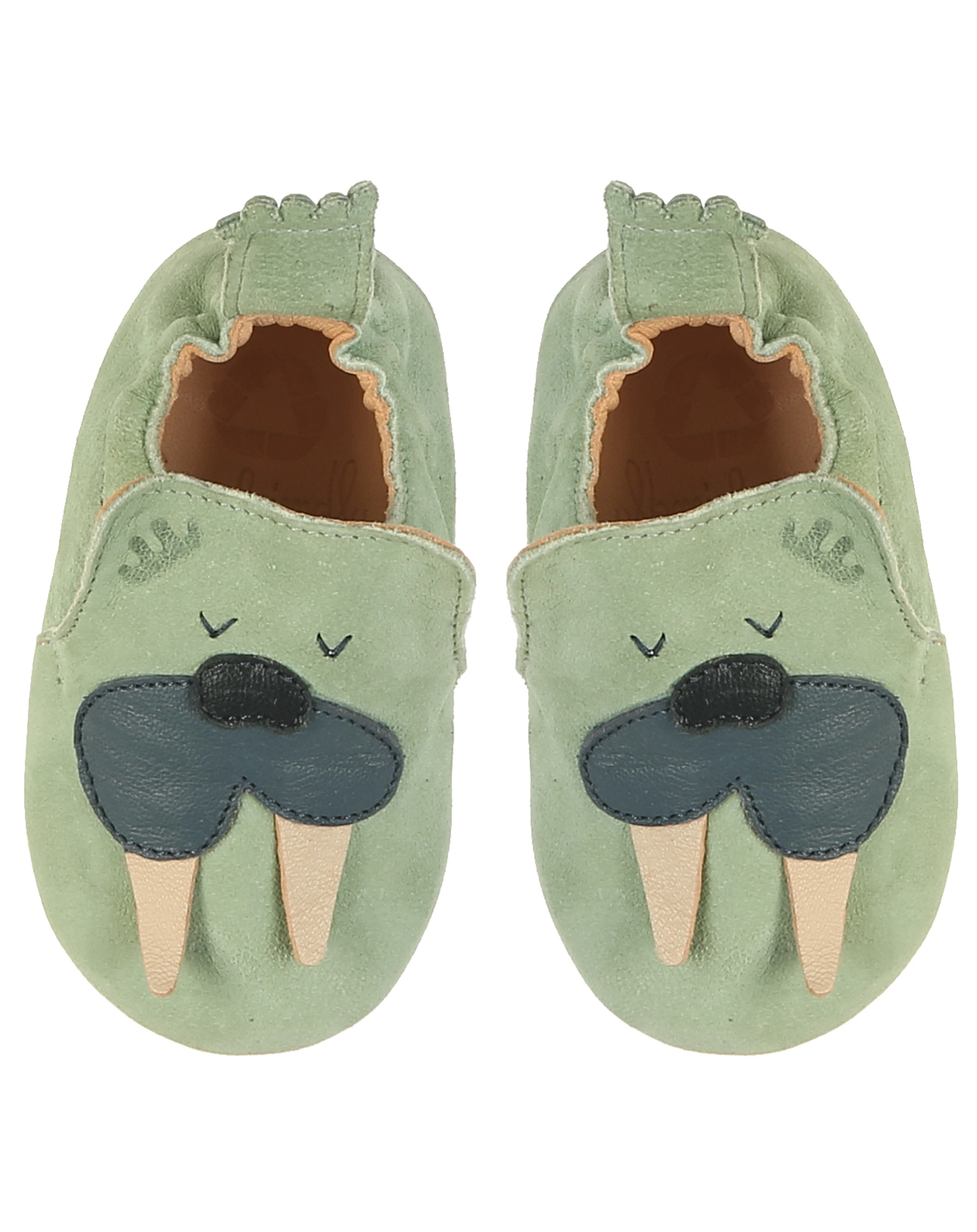 Krabbelschuhe BLUBLU MORSE in grüngrau