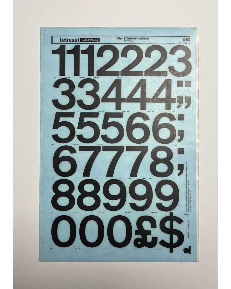 letraset-562- STANDARD MEDIUM - 192pt