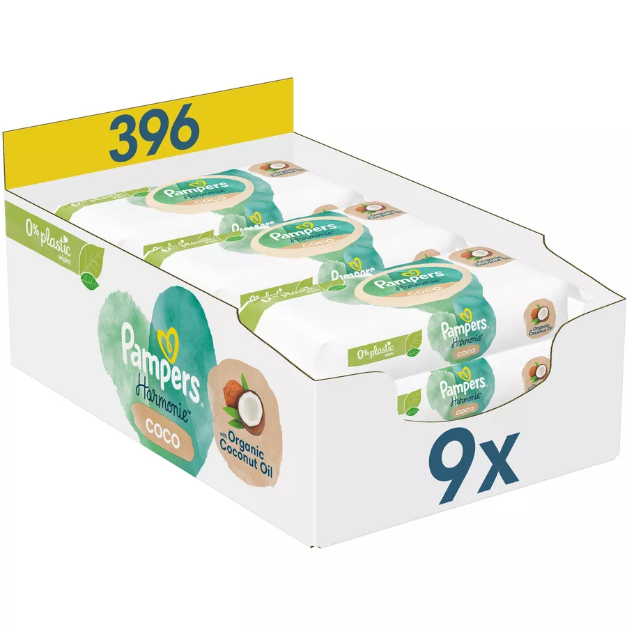Pampers Feuchttücher Harmonie Coco, 396 Tücher (9 x 44 Stk)