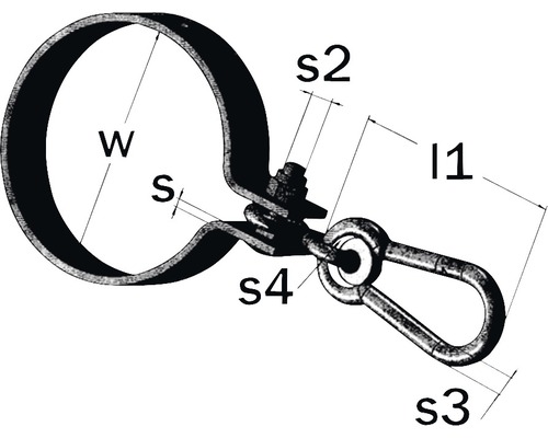 Manchethaken voor houten schommels, 50 mm, 5 stuks