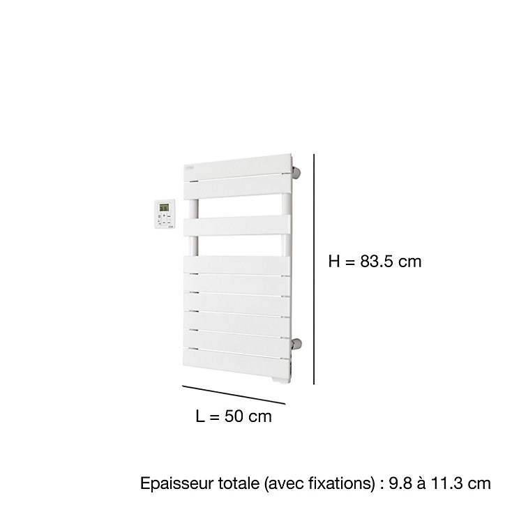 Sèche-serviettes électrique à inertie fluide Acova Alpaga symétrique noir 500W