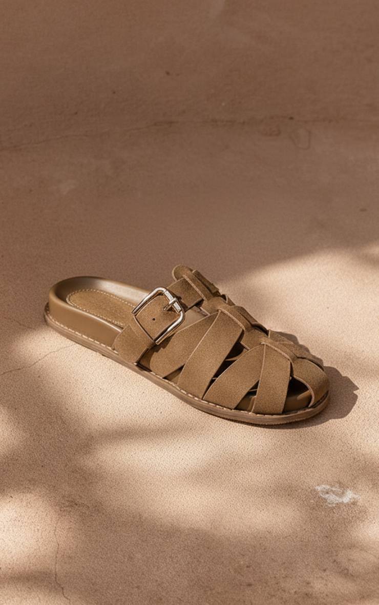 Kaki Sandales À Semelle Anatomique Style Gladiateur En Synthétique