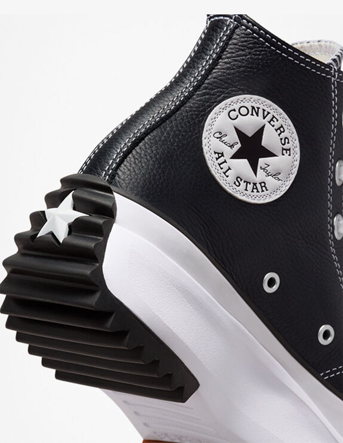 converse Sneakers Compensées Montantes Femme Run Star Hike Hi Noir/Blanc Cuir