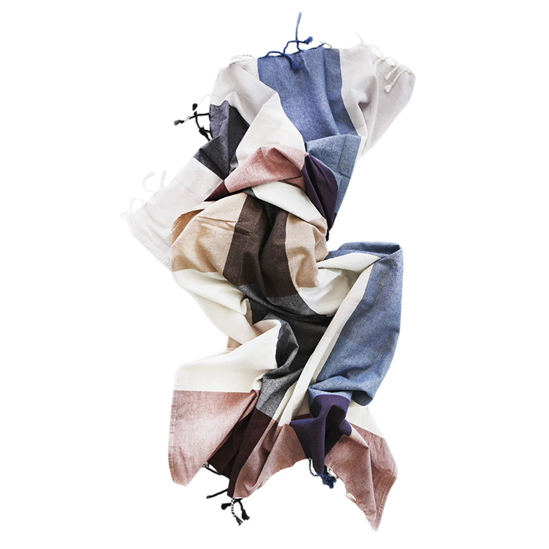Badetuch Fouta Blue Check