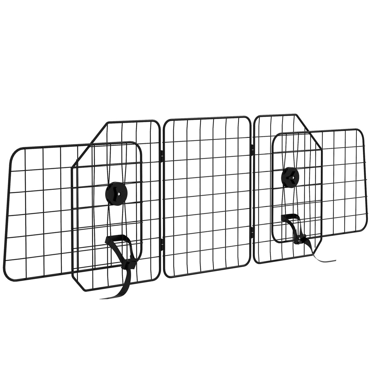 PawHut Hondenhek, 93-150L x 5B x 42H cm, Staal, Zwart