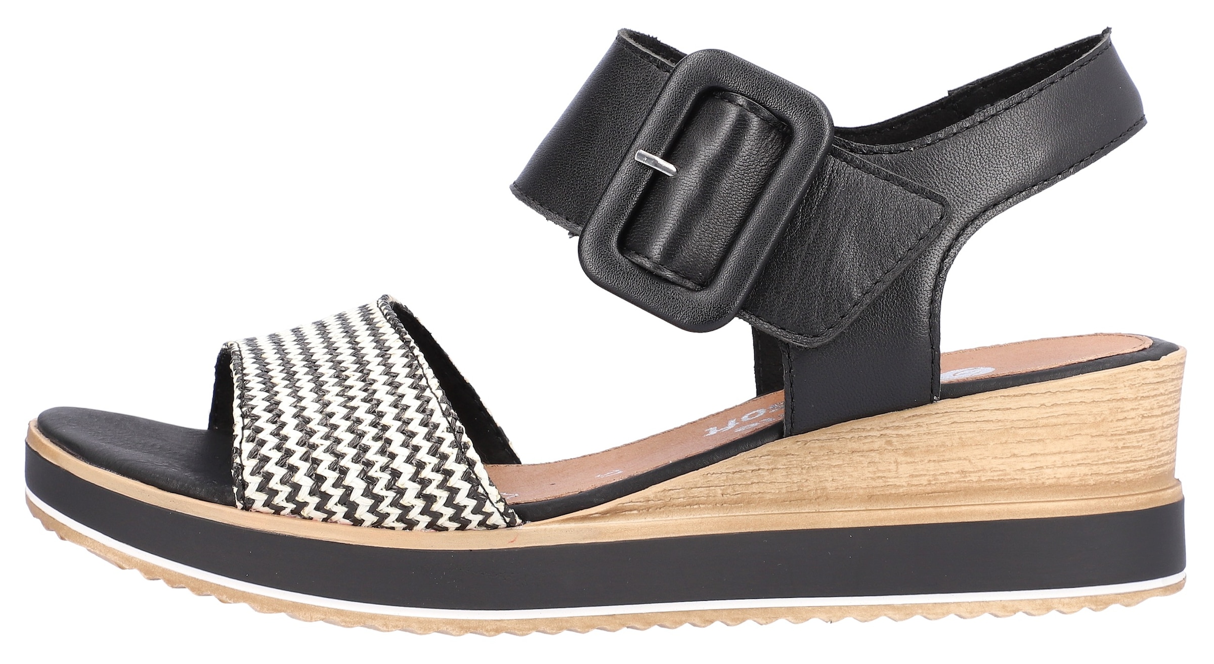 Remonte Sandalette »ELLE-Collection«  , Sommerschuh, Sandale, Bequemschuh mit Klett unter der Zierschnalle