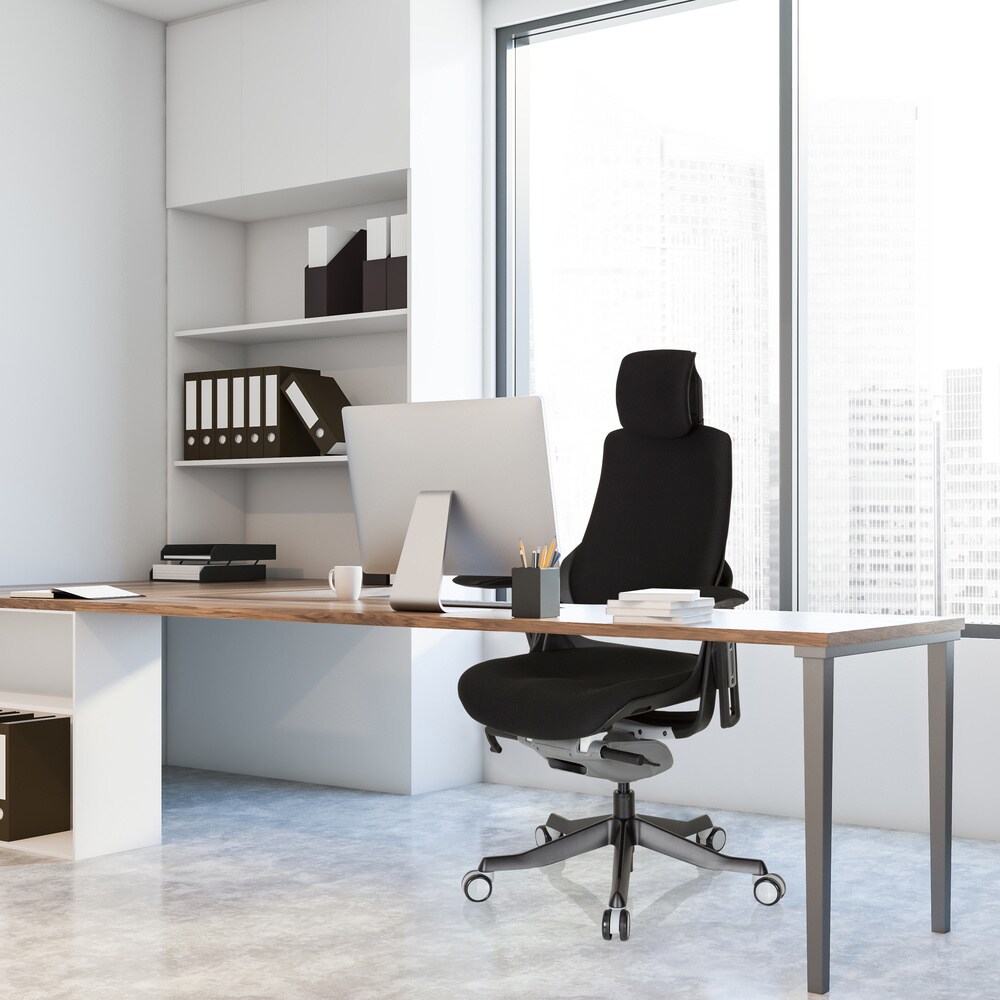 Profi Bürostuhl SPEKTRE BLACK Stoff mit Armlehnen (höhenverstellbar) hjh OFFICE