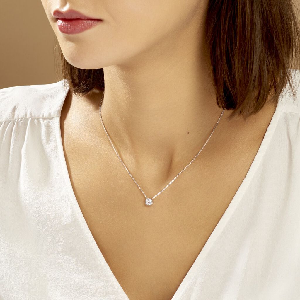 Collier Kariane Argent Blanc Oxyde De Zirconium