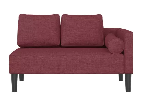 Prolenta Premium - Chaise longue avec coussins rouge bordeaux tissu