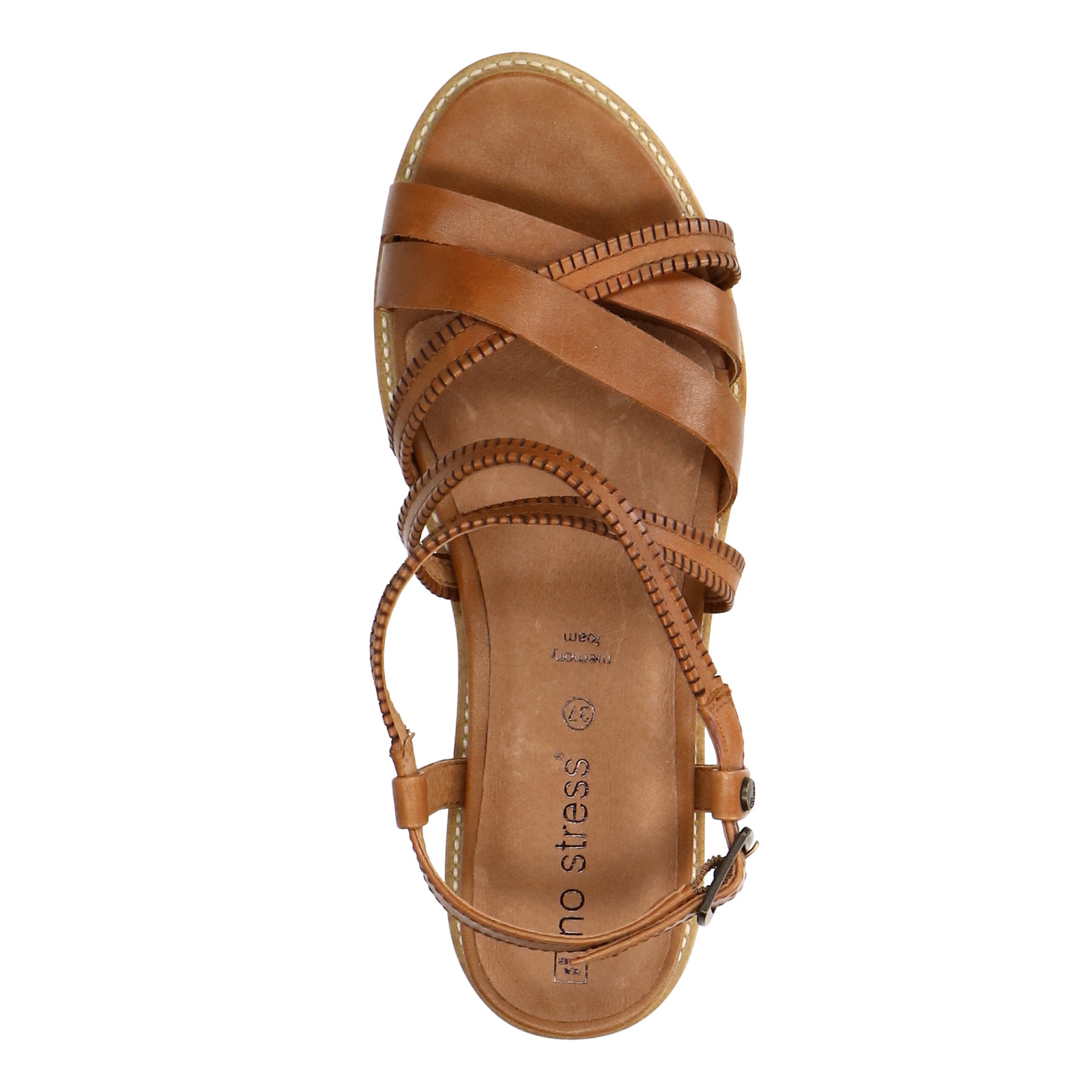 Cognac leren sandalen met bandjes